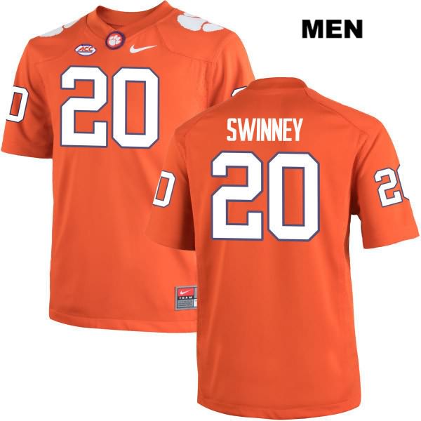 Men's Clemson Tigers #20 Jack Swinney Stitched Orange Authentic Nike NCAA College Football Jersey ADT3246SK